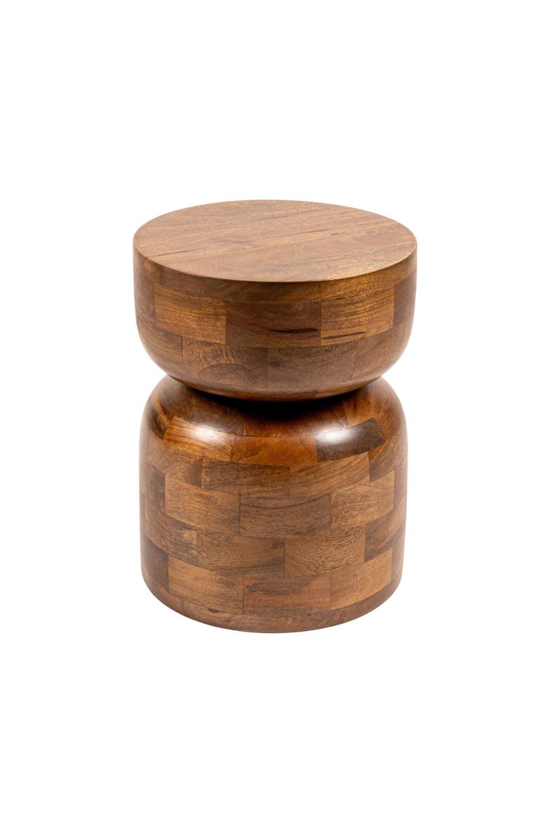 Stacked End Grain Accent Table, Main, color, Brown