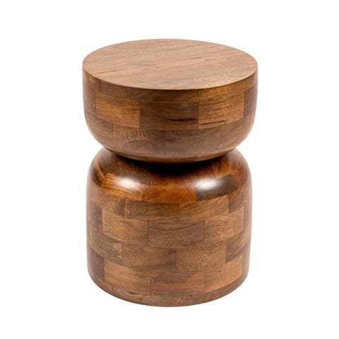 Stacked End Grain Accent Table
