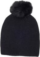 Nanette Lepore Fair Isle Stud Beanie with Faux Fur Pom