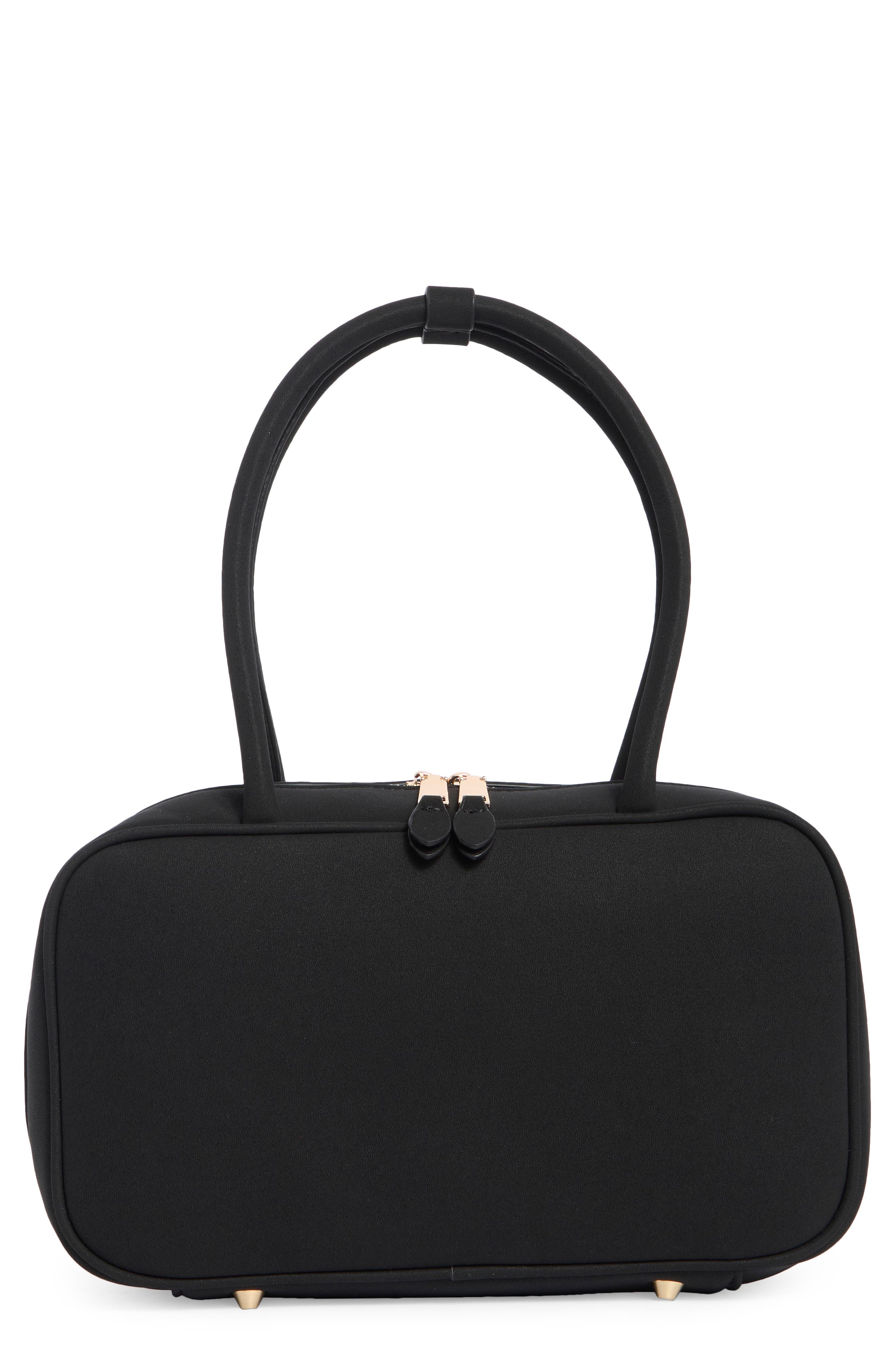 URBAN EXPRESSIONS HANDBAGS Faux Suede Shoulder Bag, Main, color, Black