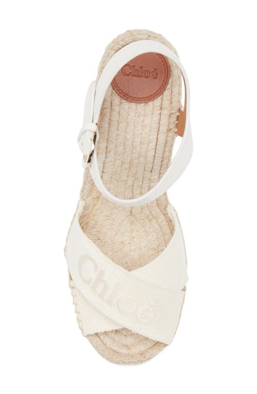 Chloé Platform Wedge Espadrille Sandal In White