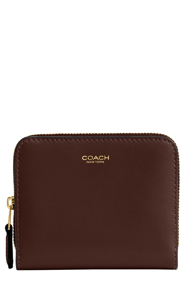 COACH Refined Leather Bifold Wallet, Main, color, Maple