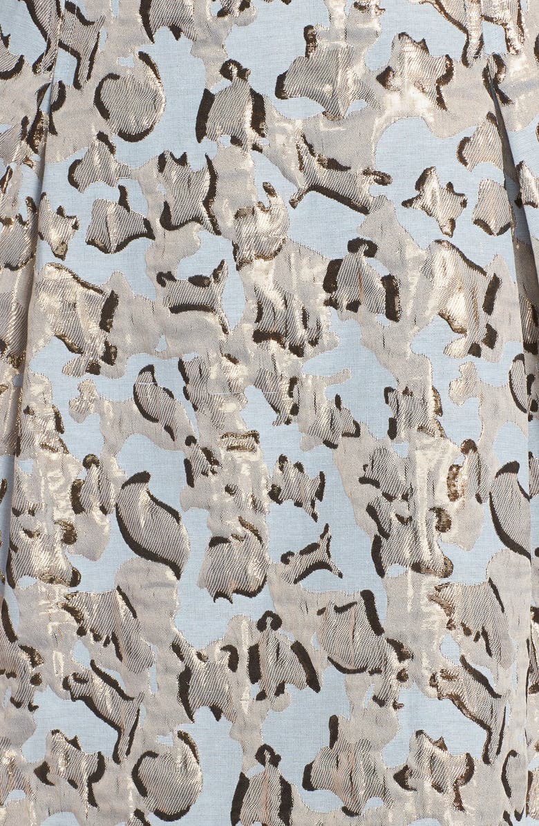 Vince Camuto Metallic Jacquard Fit & Flare Dress, Alternate, color, 