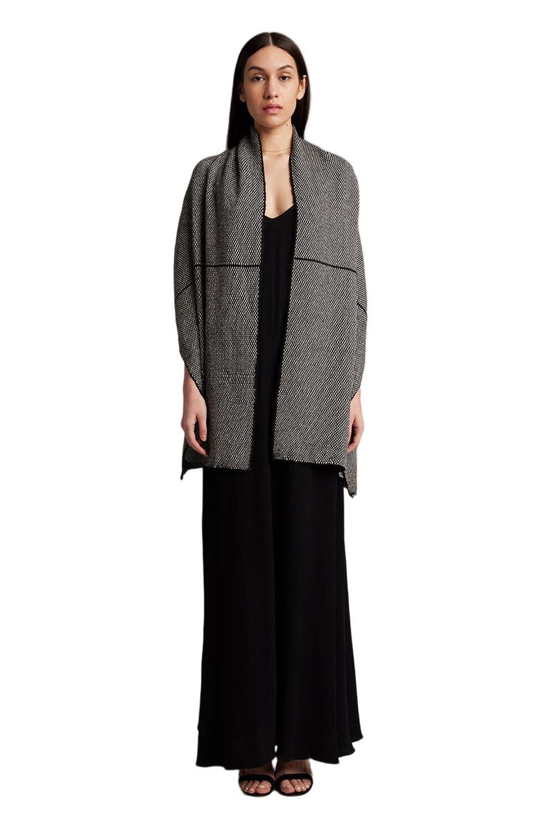 Voz Lineas Shawl in Baby Alpaca, Main, color, Black/Ivory