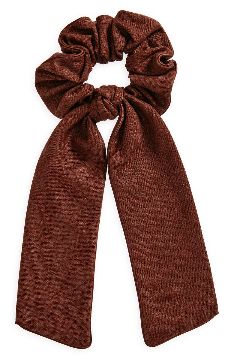 Alexandre de Paris Bow Scrunchie, Main, color, Brown