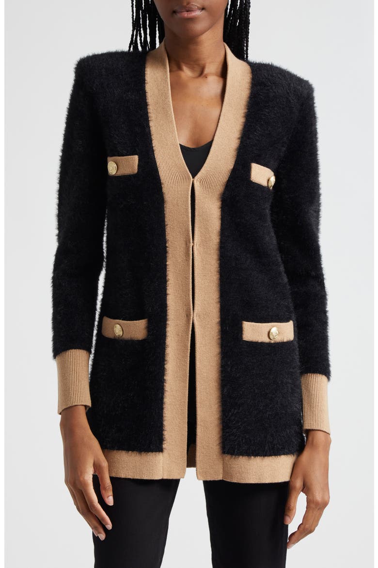 Elin 4-Pocket Cardigan, Main, color, CAMEL/ BLACK
