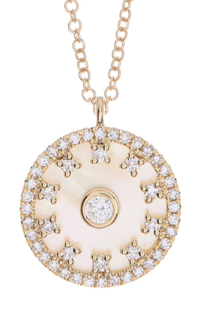 RON HAMI 14K Yellow Gold Diamond & Mother-of-Pearl Disc Pendant Necklace - 0.25ct., Main, color,