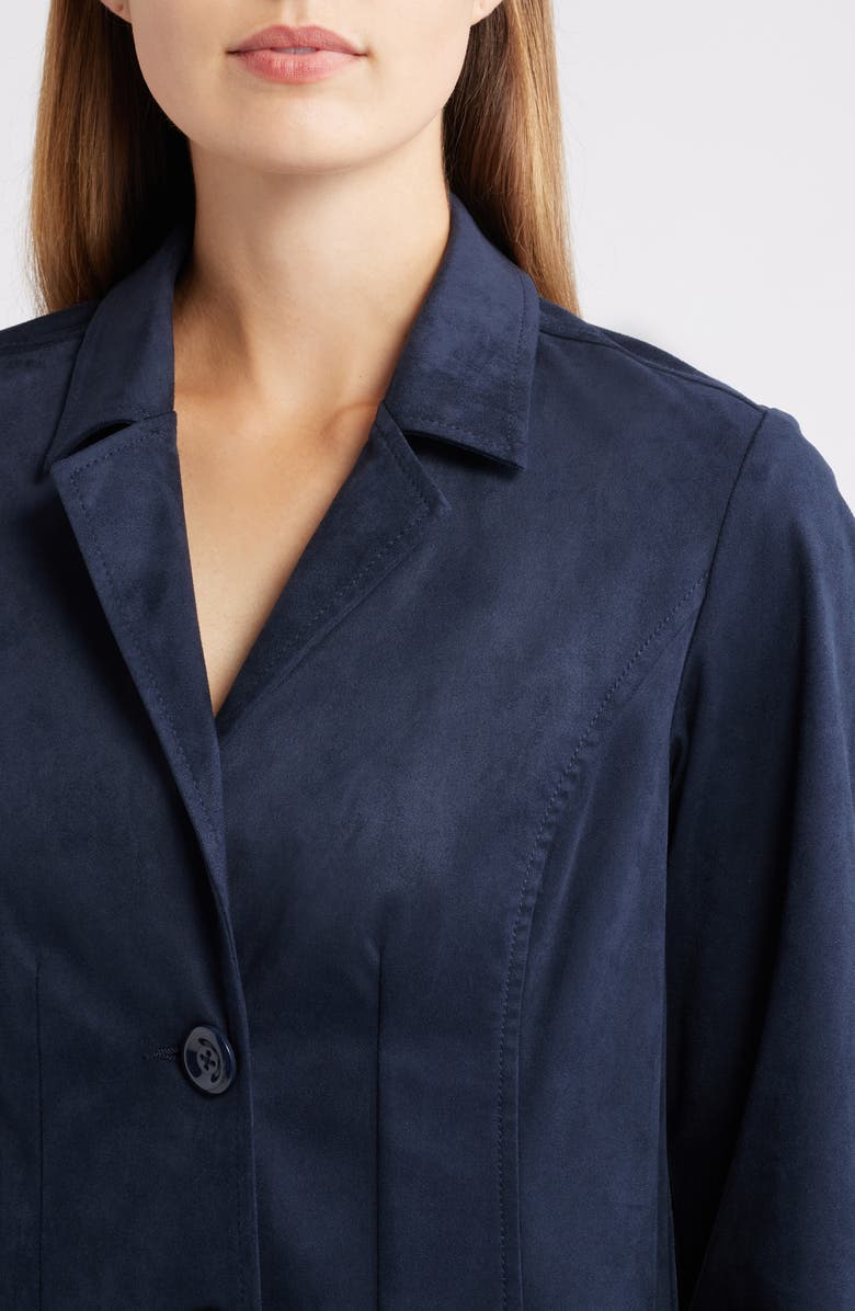 CITY BLUES Faux Suede Blazer, Alternate, color, Midnight