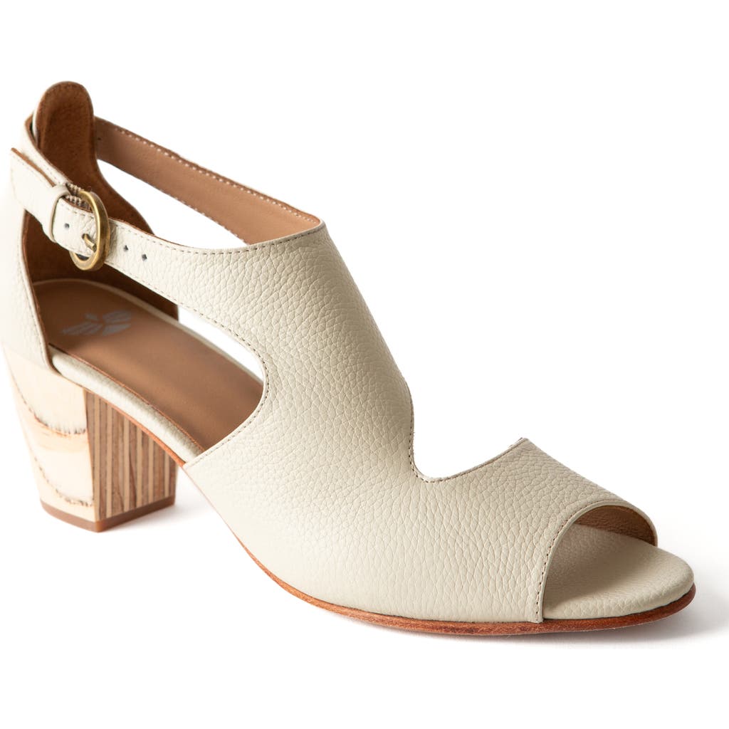 Fortress Victoria Naya Open Toe Pump In Pebbled Ivory