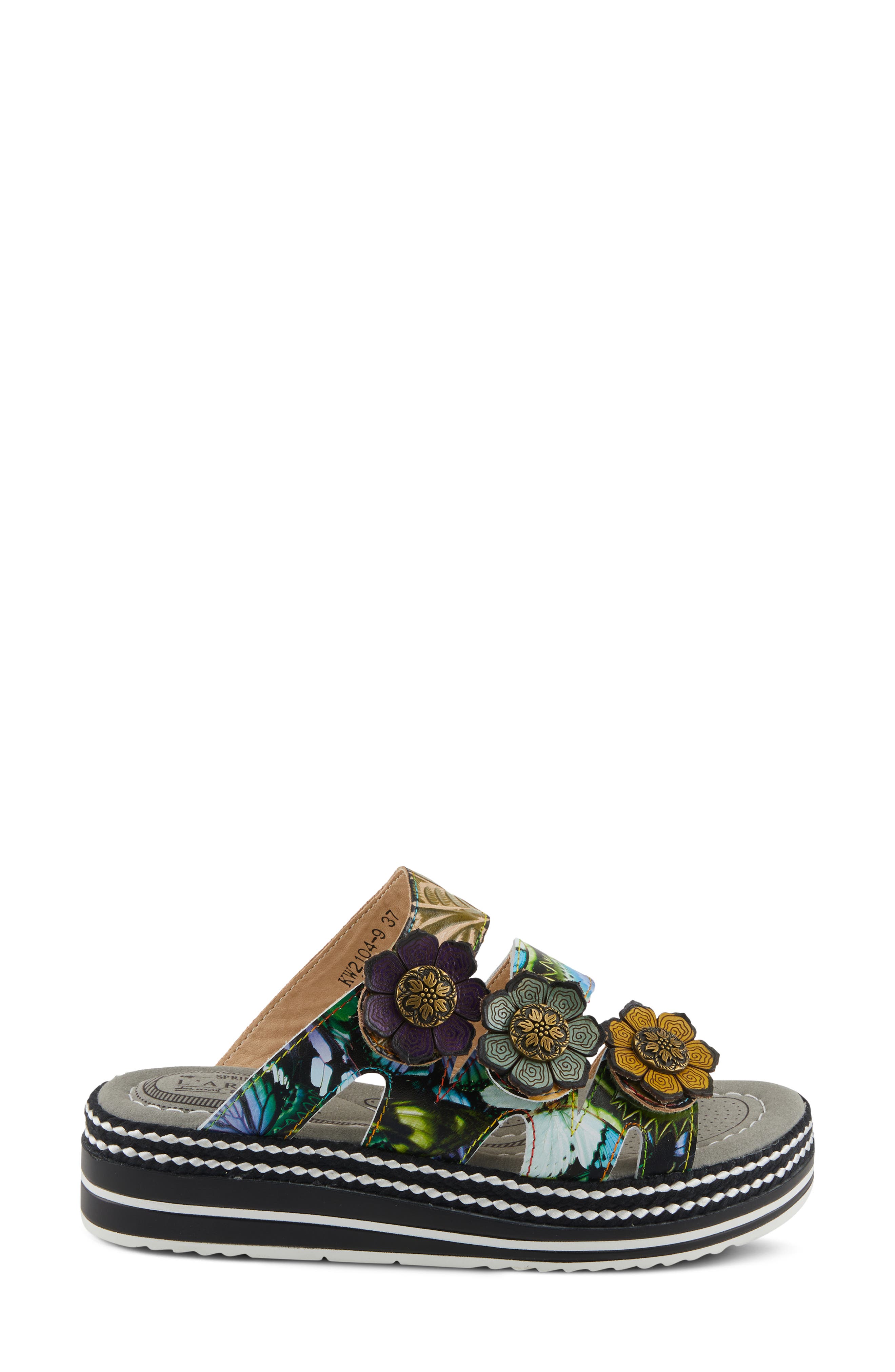 L'Artiste by Spring Step Naomi Platform Slide Sandal, Alternate, color, Olive Multi