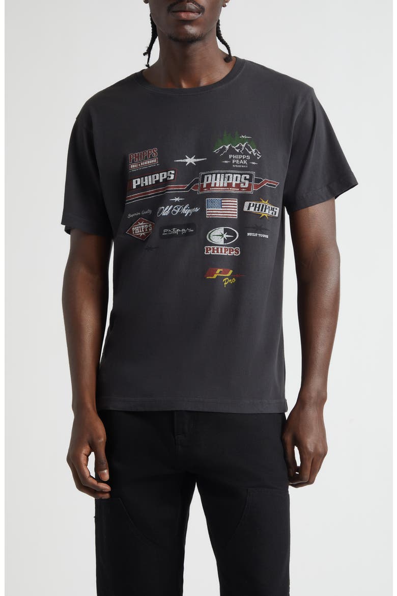 Racing Logo Graphic T-Shirt, Main, color, BLACK