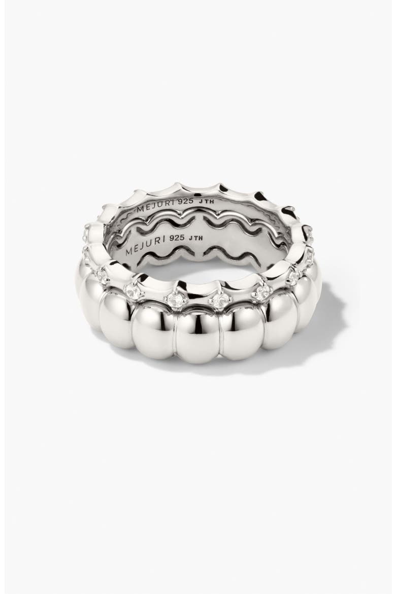 Crest Stacker Ring, Main, color, Sterling Silver