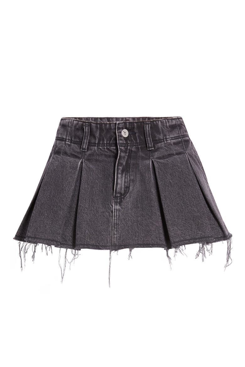 Chloe Pleated Miniskirt, Alternate, color, WASHED BLACK