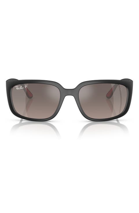 x Scuderia Ferrari 57mm Chromance Polarized Square Sunglasses