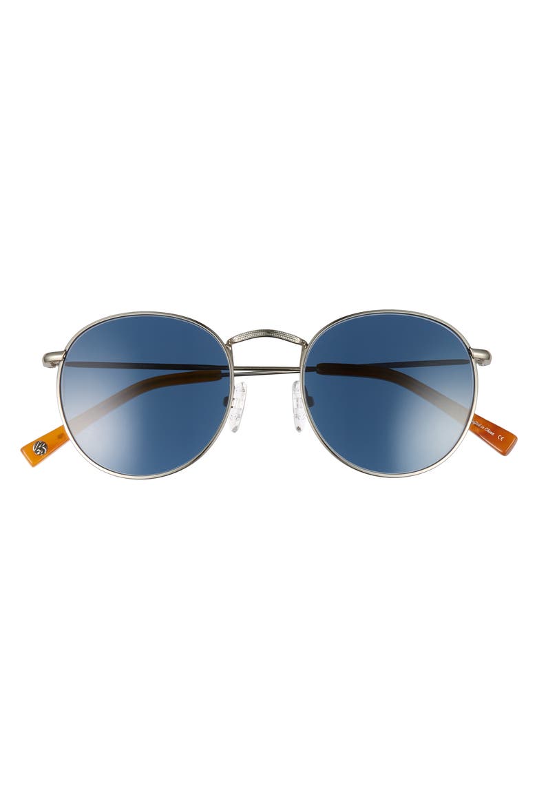 Charlie 50mm Mirrored Round Sunglasses, Alternate, color, SILVER/ INDIGO BLUE