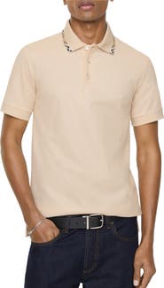 Burberry Check Trim Cotton Polo Shirt