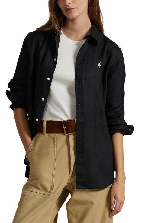 Classic Fit Linen Button-Up Shirt