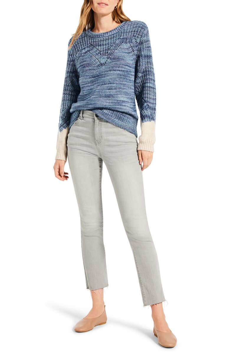 NIC+ZOE Winter Warmth Cotton Blend Sweater, Alternate, color, Blue Multi