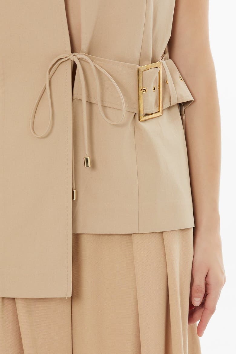 Beige Buckle Detail Vest, Alternate, color, Beige