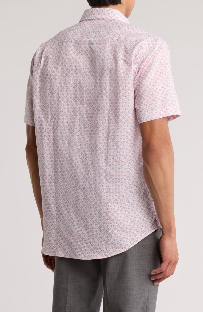 David Donahue Short Sleeve Linen & Cotton Sport Shirt, Alternate, color, Nantucket Red
