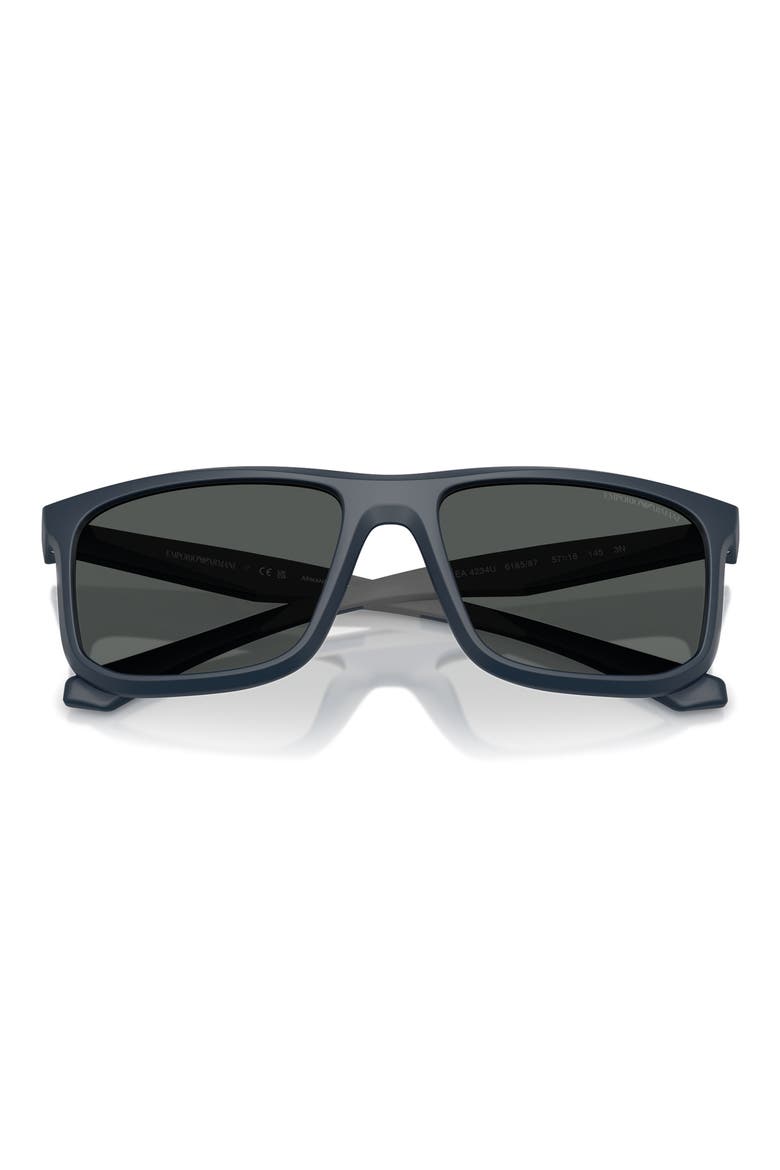 57mm Square Sunglasses, Alternate, color, MATTE BLUE / DARK GREY