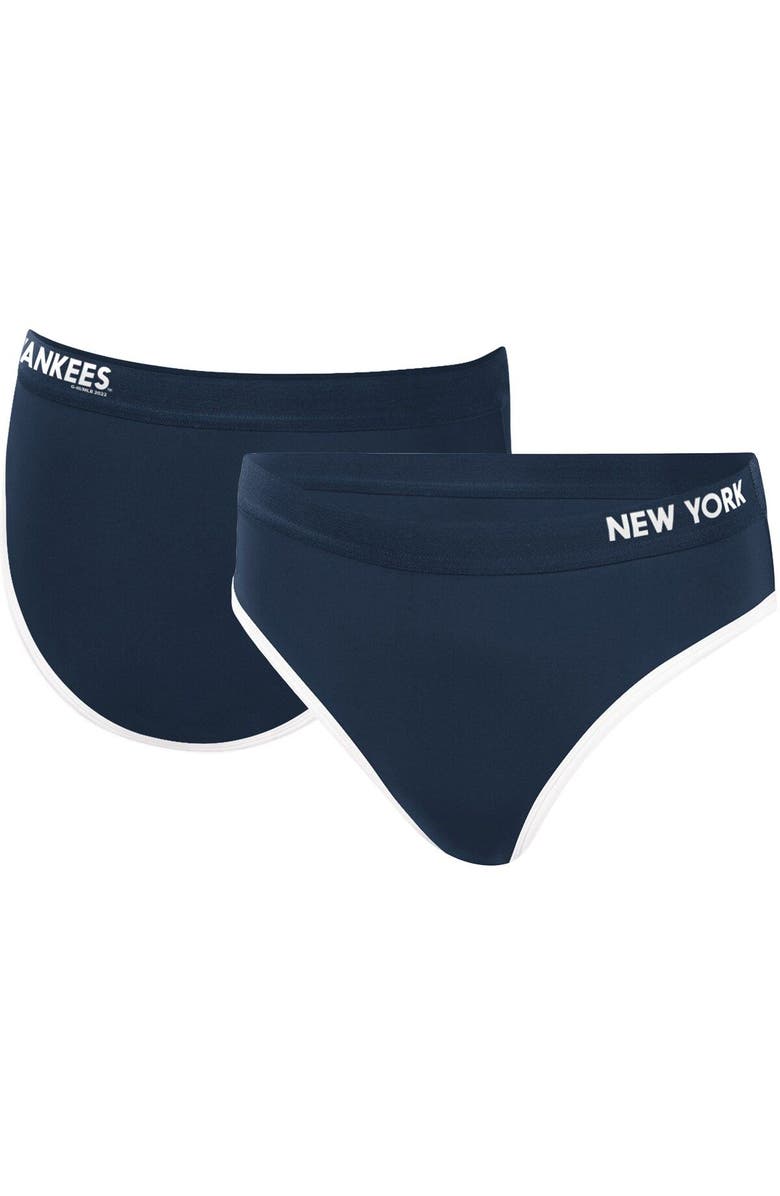 G-III 4HER BY CARL BANKS Women's G-III 4Her by Carl Banks Navy New York Yankees Southpaw Bikini Bottom, Main, color, Navy