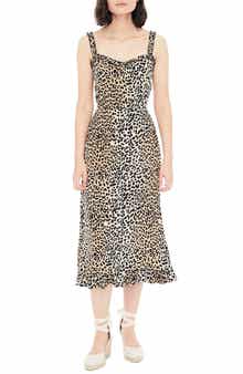 Faithfull the Brand Noemie Animal Print Midi Dress