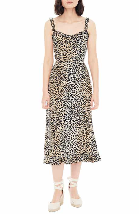 Faithfull the Brand Noemie Animal Print Midi Dress