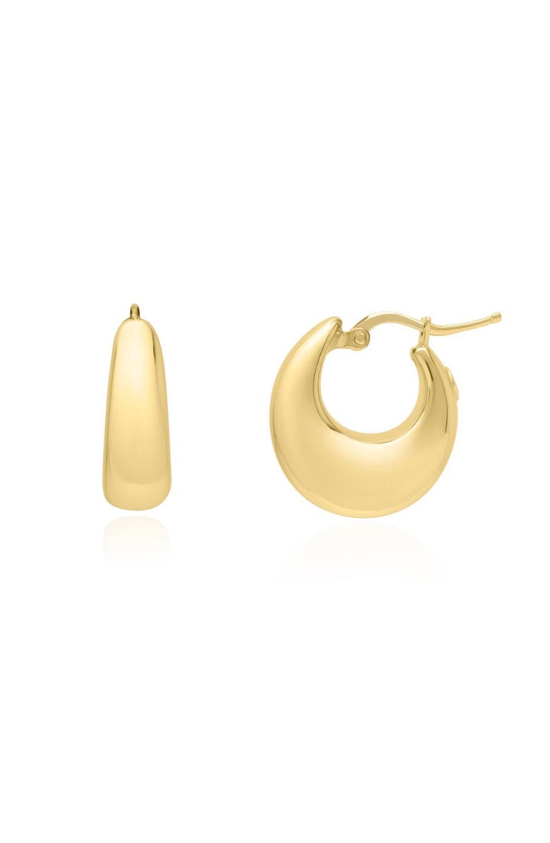 The Lovery Fine Jewelry Large Saddle Hoop Earrings, Main, color, Yellow Gold