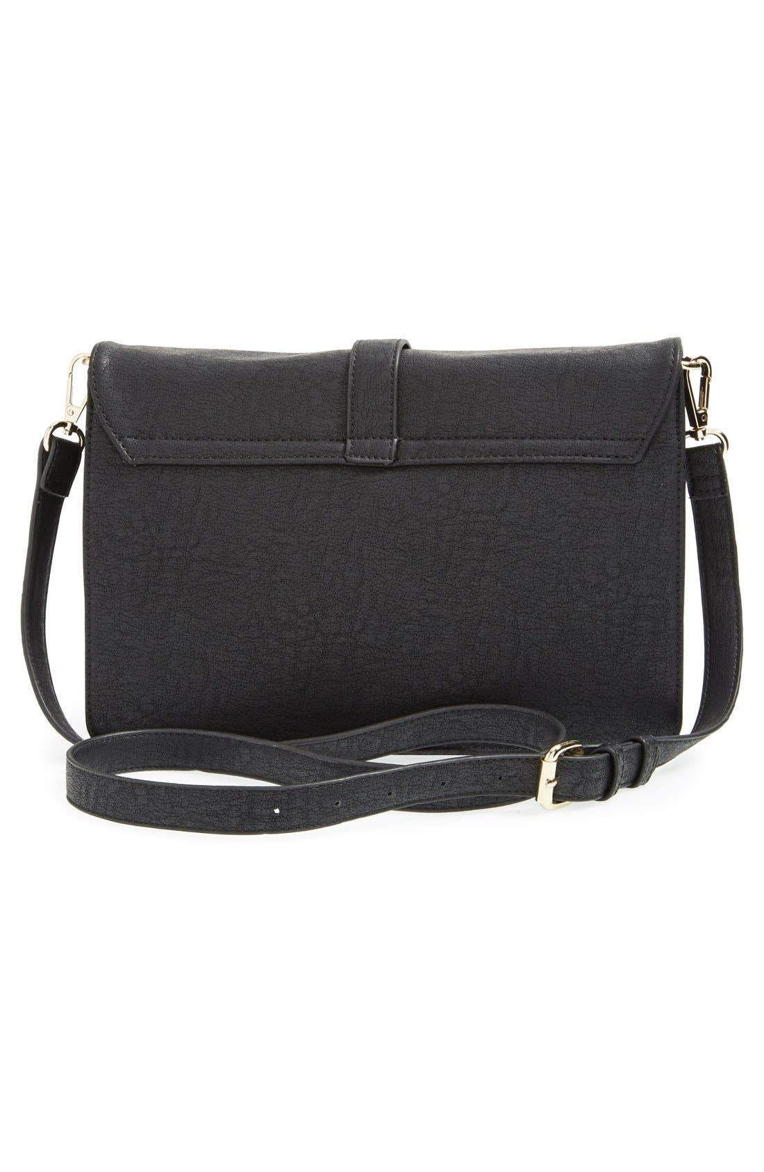 'Bentley' Faux Leather Convertible Clutch, Alternate, color, BLACK
