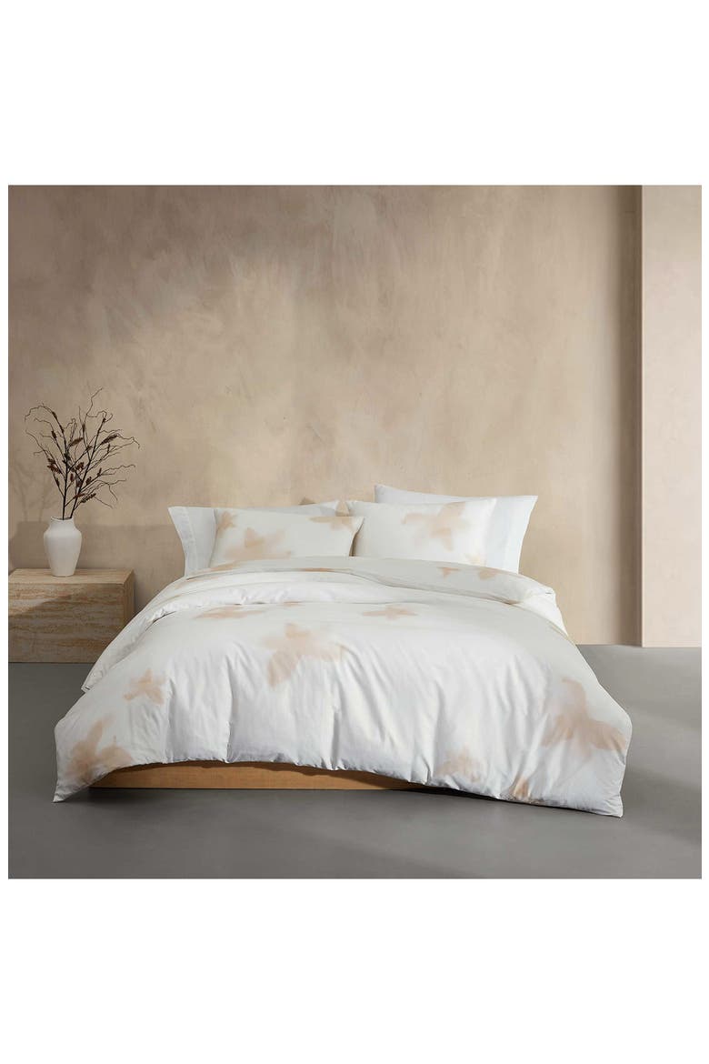 Liquid Floral Duvet Set, Alternate, color, LIGHT BEIGE