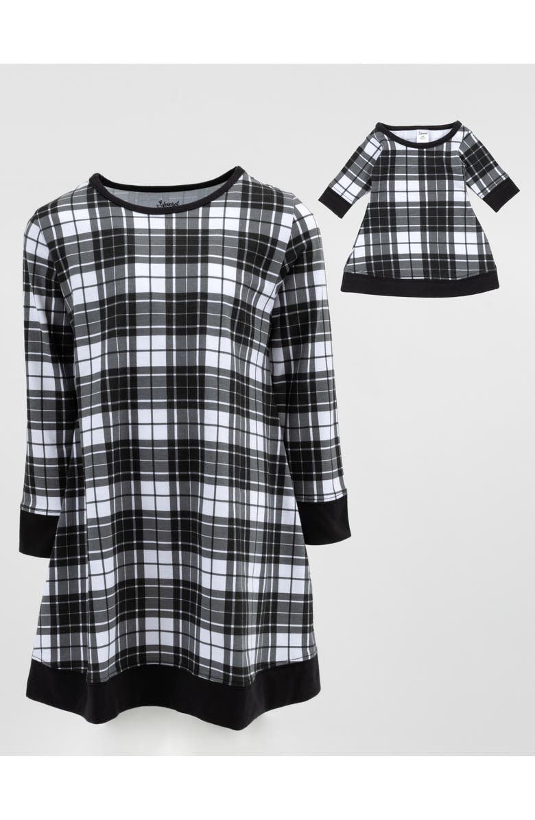 Leveret Girls Cotton Dress with Matching Doll Dress, Printed Design, Alternate, color, White