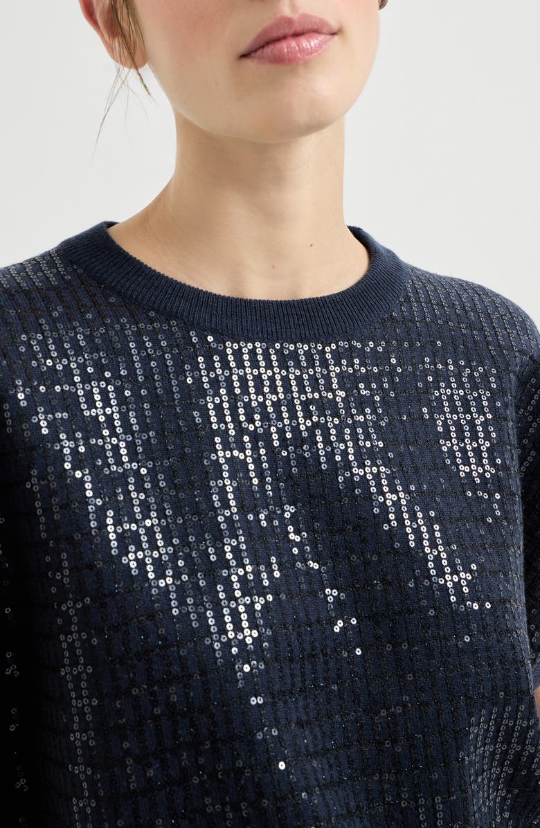 Brunello Cucinelli Dazzling Embroidery sweater, Alternate, color, Blue