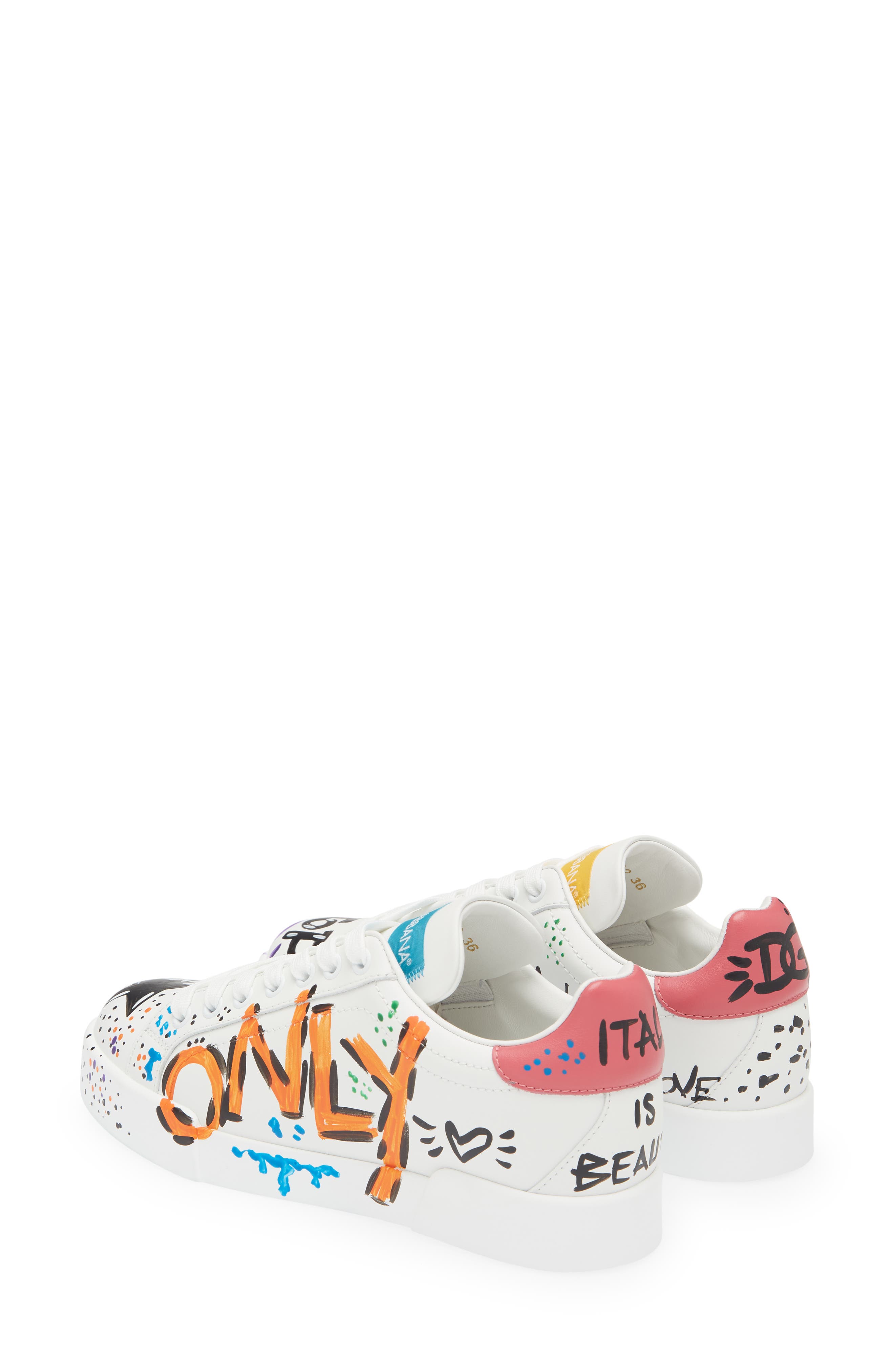 Dolce&Gabbana Portofino Graffiti Sneaker, Alternate, color, 