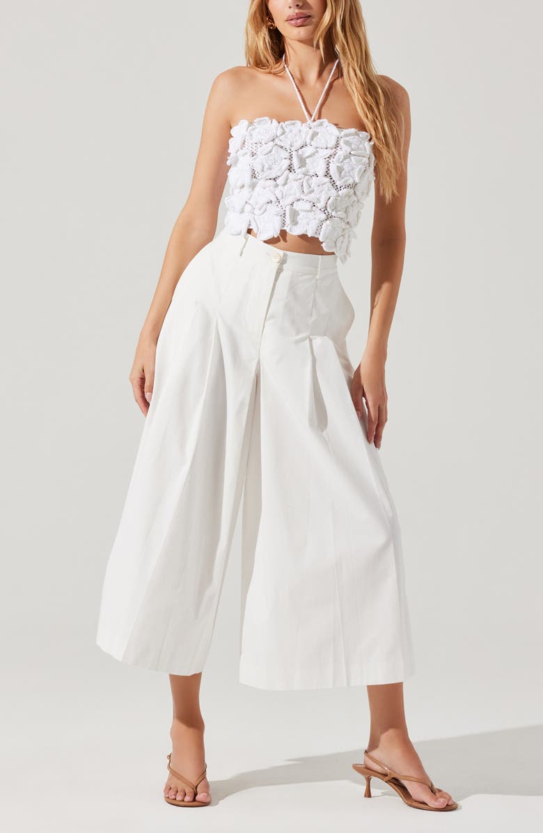 ASTR the Label Rowen Pleated Cotton Culottes, Alternate, color,