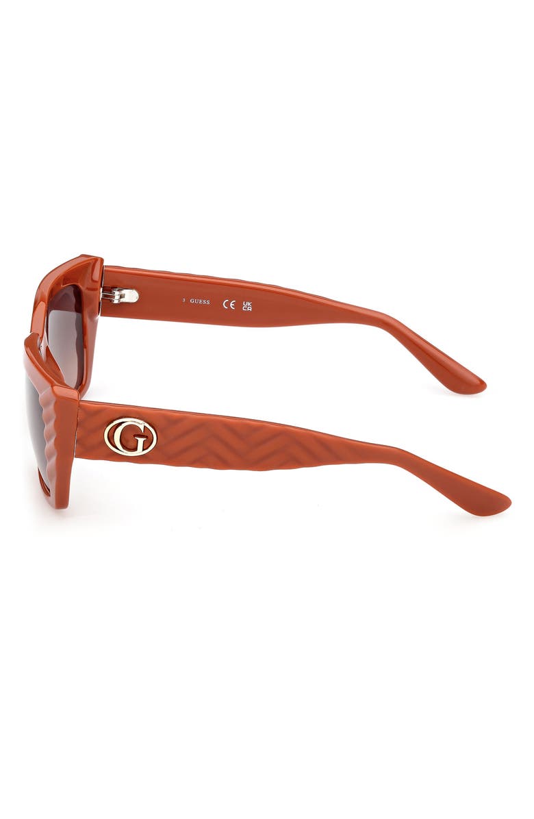 GUESS Rectangular Sunglasses, Alternate, color, Orange/ Gradient Brown