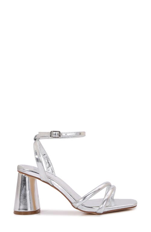 Berness Tubular Strap Sandal In Metallic