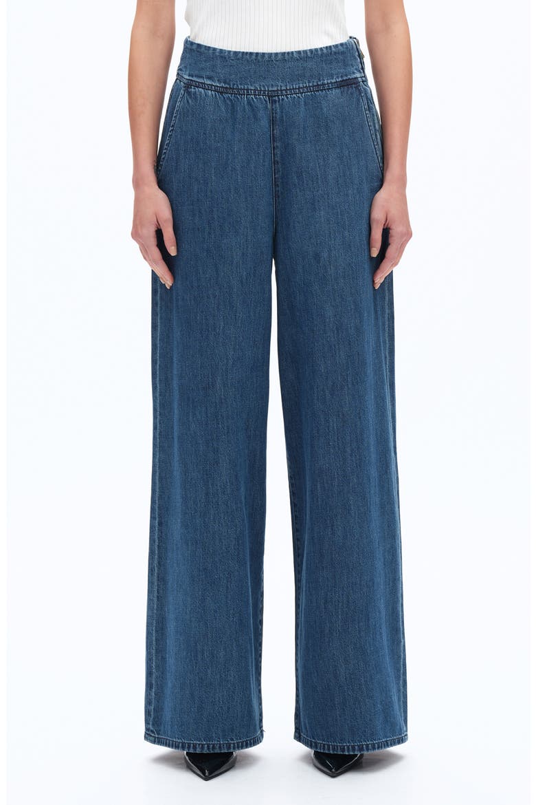 Ultra High Waist Wide Leg Trouser Jeans, Main, color, DARK BLUE
