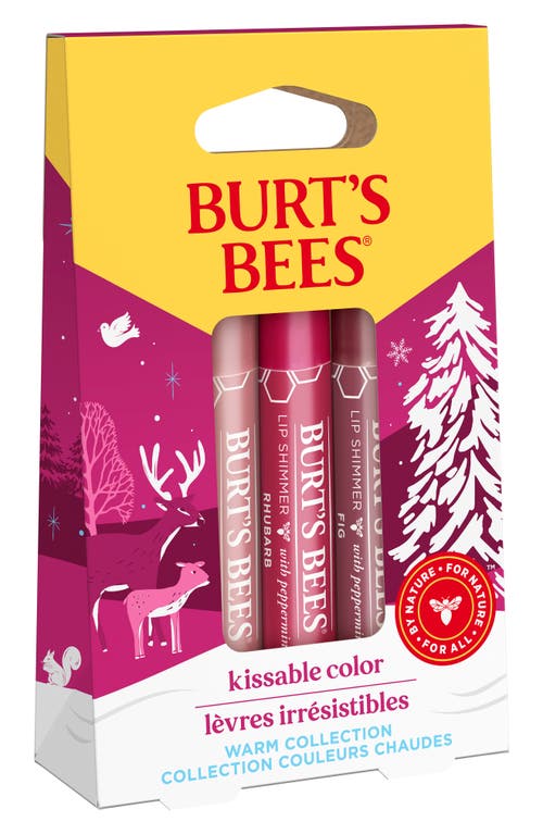 Burt's Bees Kissable Color Warm Collection 3-piece Lip Shimmer Gift Set In Orange