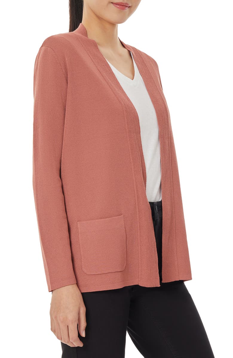 Jones New York Open Front Rib Placket Cardigan, Alternate, color,