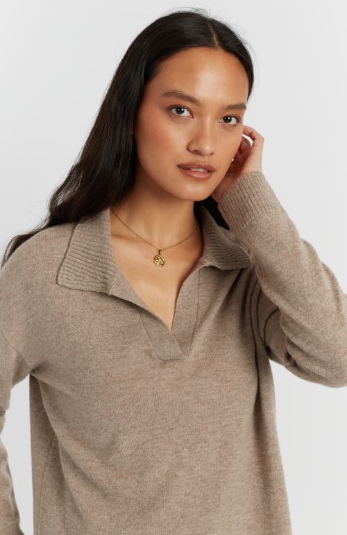 Chinti & Parker Wool Cashmere Blend V Neck Collared Sweater In Gold