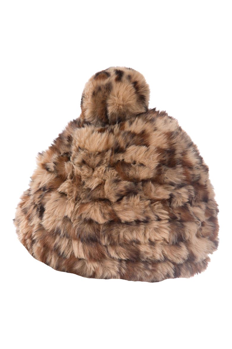 Faux Fur Pompom Beanie, Main, color, LEOPARD