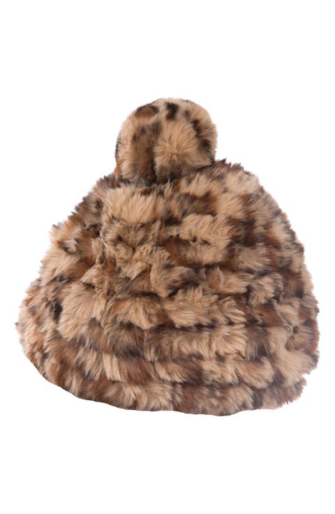 Faux Fur Pompom Beanie