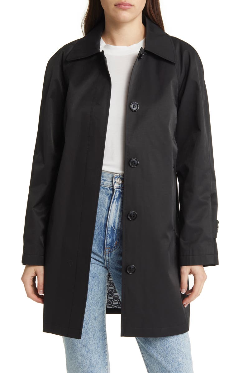 Sam Edelman Mac Water Repellent Cotton Blend Raincoat, Main, color,