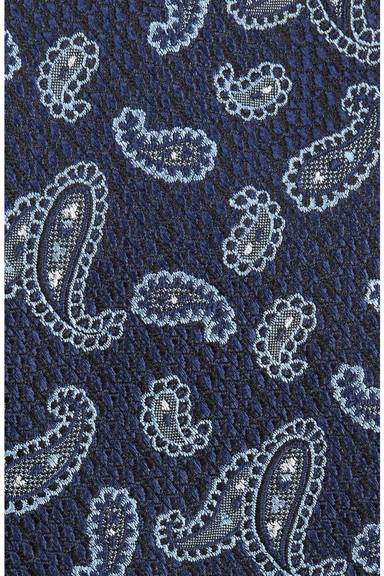 Paisley Jacquard Silk Tie, Alternate, color, NAVY