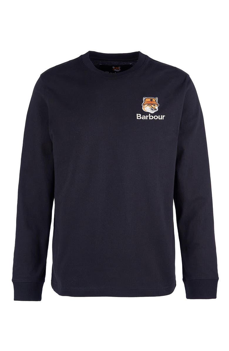 Barbour x Maison Kitsuné Long Sleeve Cotton Logo Graphic T-Shirt