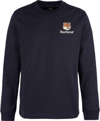 Barbour x Maison Kitsuné Long Sleeve Cotton Logo Graphic T