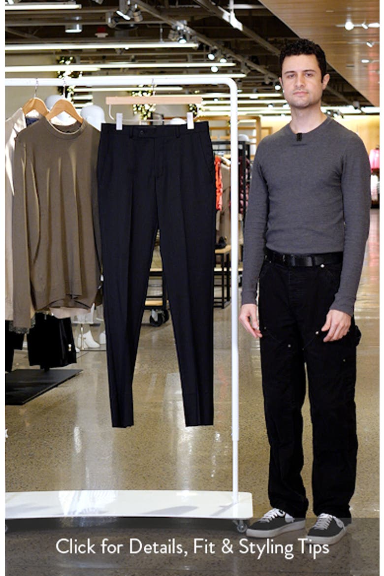 Ross Slim Fit Taper Leg Stretch Wool Pants video