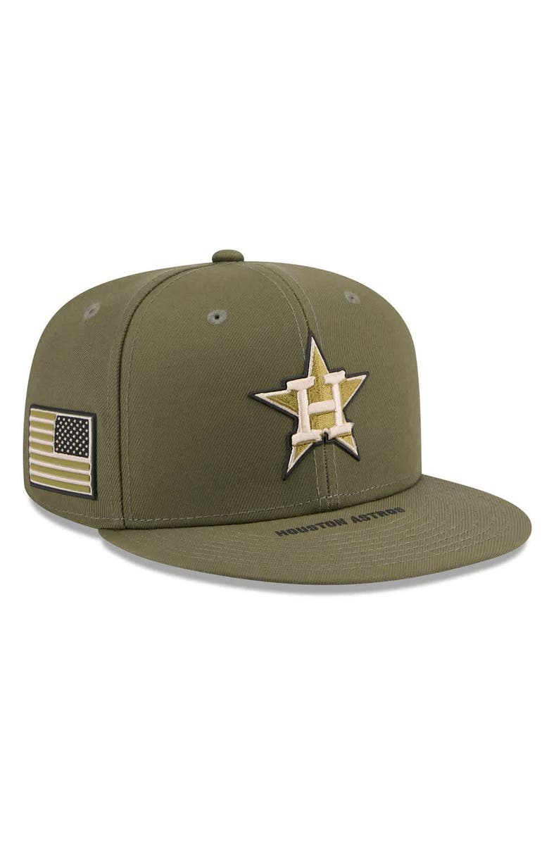 New Era Men's New Era  Olive Houston Astros 2026 Armed Forces Day 9FIFTY Snapback Hat, Main, color, Olive