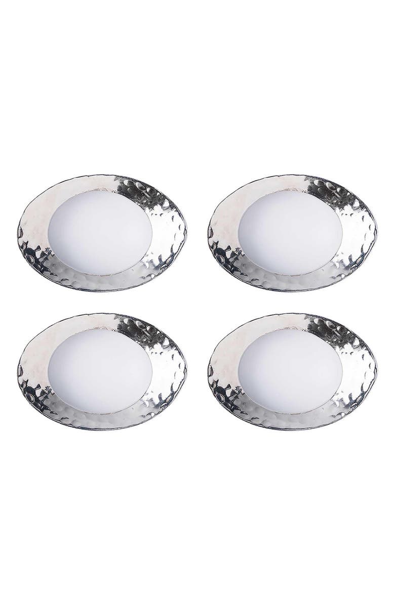 Juliska Set of 4 Hammered Napkin Rings, Main, color, Silver